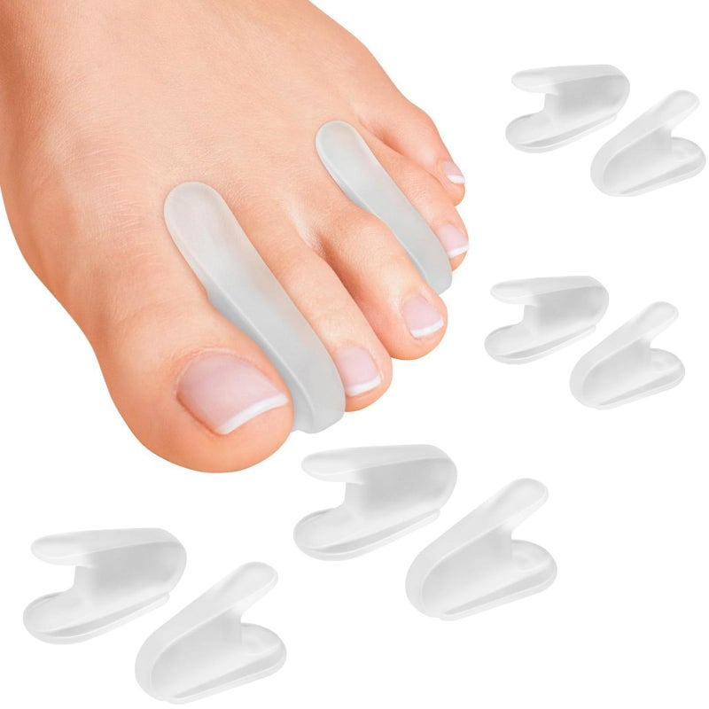 8Pcs Silicone Toe Separators for Women, Toe Protectors for Women and Men, Comfortable and Reusable Toe Straighteners, Toe Separators for Overlapping Toes Bent Toes 4S+4L